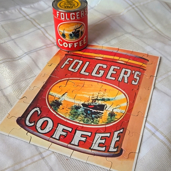 Vintage Folgers Coffee Can Puzzle - Picture 3 of 11